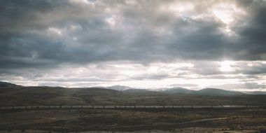 train on the train during a thunderstorm