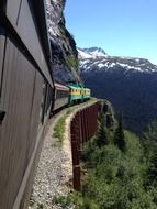 mountain train on alaska