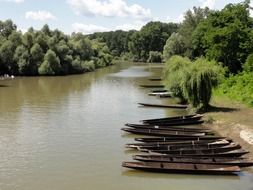 canoes on a river in france