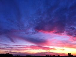 pink purple clouds in the sky