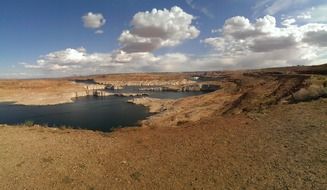 Landscape of lake in Arizona desert