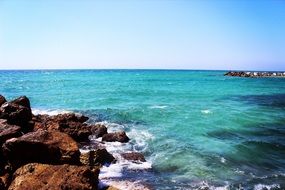 blue ocean water in sunny day