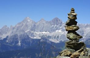mountains dachstein cairns stone tower