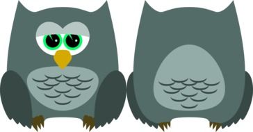 Graphics in the form of two owls