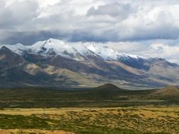 tranquil landscape of the Tibetan mountains