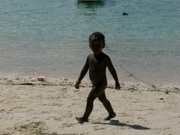 african black child on a sunny beach