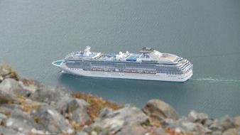 cruise liner view from the cliff