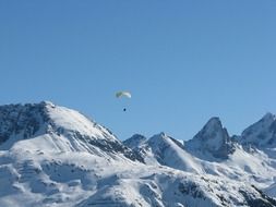 parachute over the Arlberg mountain range