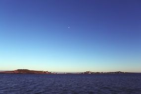 dark blue sea blue sky view