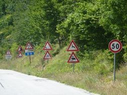 road signs near the forest