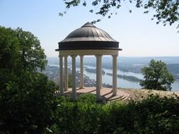 landscape of Temple in Rudesheim near the water