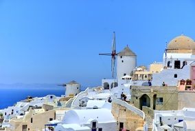 scenic white houses in santorini