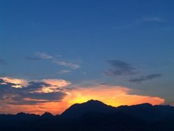 panorama of beautiful evening mountains