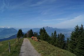 hiking path mountains alpine