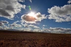 cloudy sky over the desert in namibia