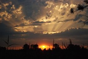 The evening sky during sunset
