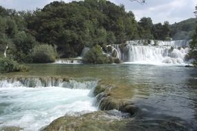 scenic landscape of waterfalls