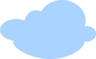 drawing blue cloud on a white background