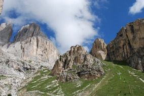 landscape of the trekking in dolomites mountains