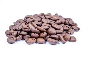 Coffee beans on white background