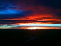 landscape of wonderful beautiful sunset