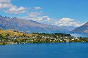 small village by the lake in New Zealand