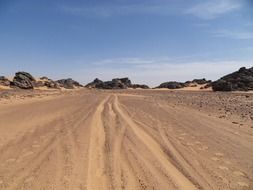 landscape of the desert dunes in Africa