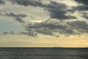 cloudy sky over water at sunset