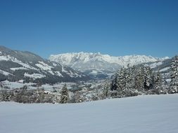 landscape of the wintry tennengebirge