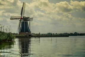 High windmill in Netherlands