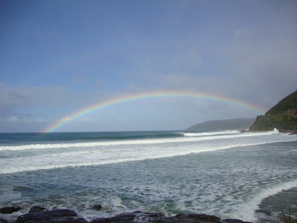 rainbow over the coast of australia