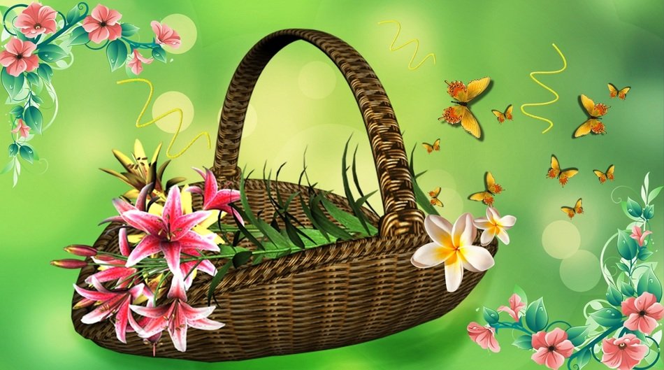 graphic image of a flower basket
