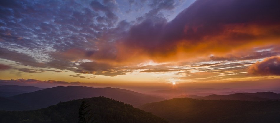 scenic skyline at sunset