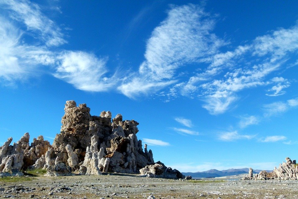 Beautiful, unusual landscape with rocks near the lake mono in California, USA