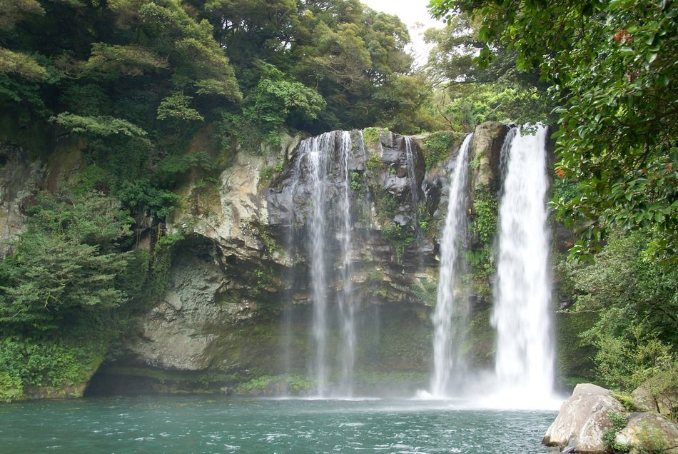 Waterfall on a jeju island