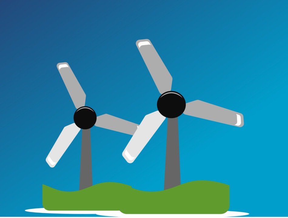 graphic image of wind turbines