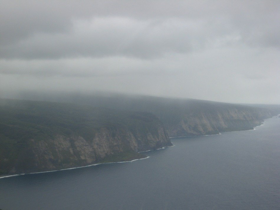 fog over the mountains and the ocean
