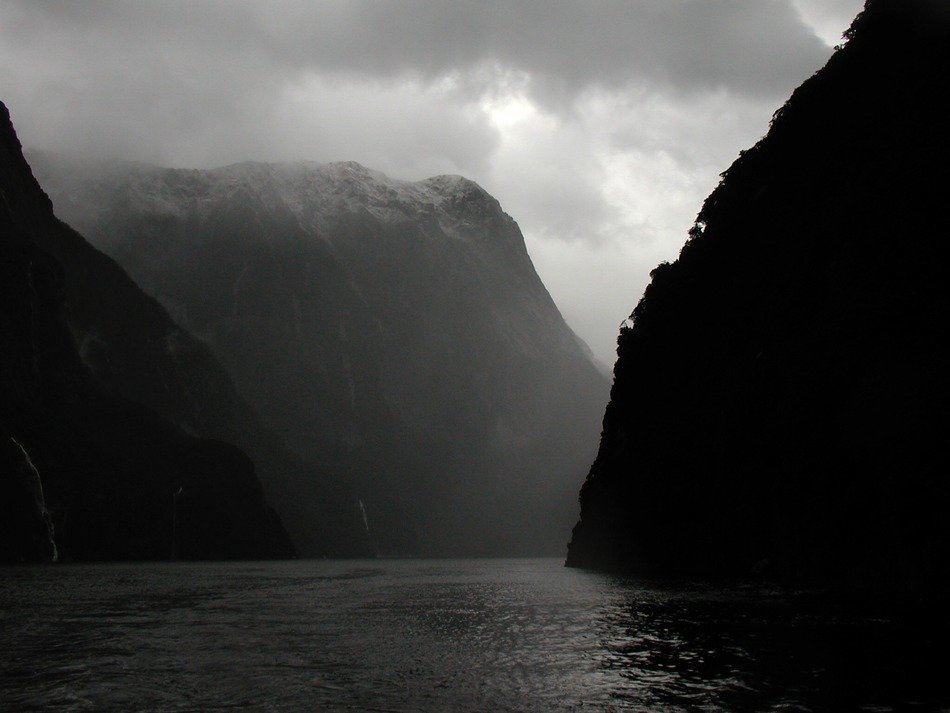 fog over the river between mountains