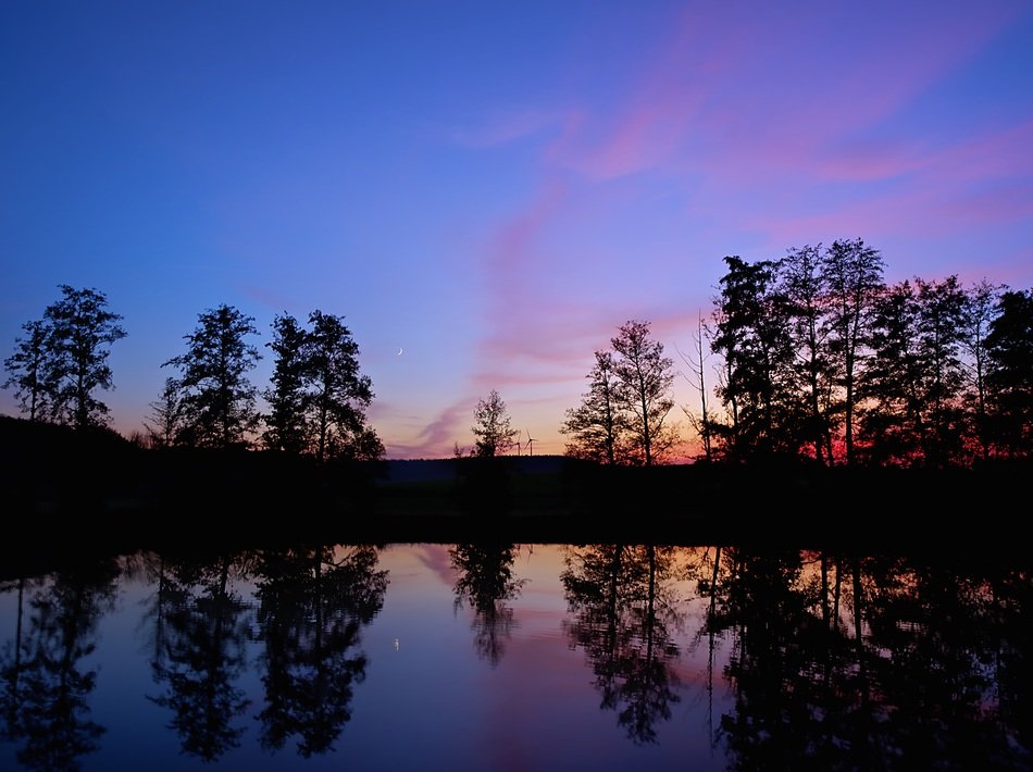 Landscape with blue hour