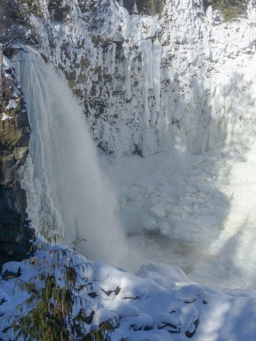 Waterfall in the canyon in British Columbia