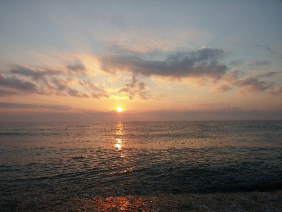 romantic sunset over the Black Sea in Russia