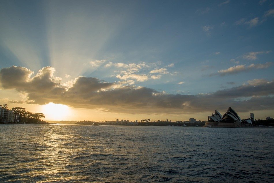 dawn over the harbor in Sydney