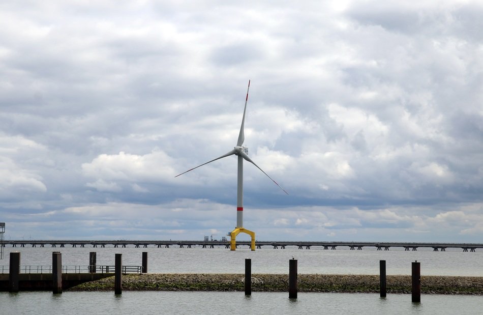 landscape of pinwheel on a north sea