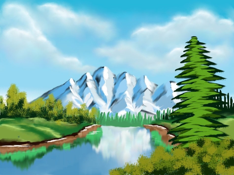 colorful scenic landscape, digital art