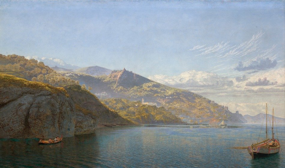 john brett painting oil on canvas picture of rocks