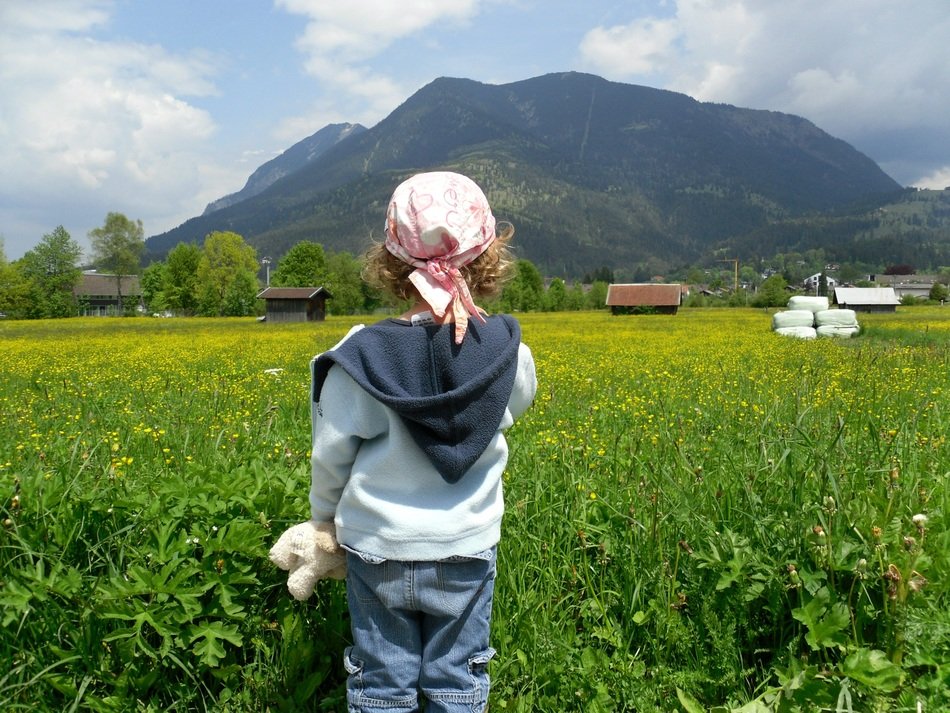 girl mountain alpine