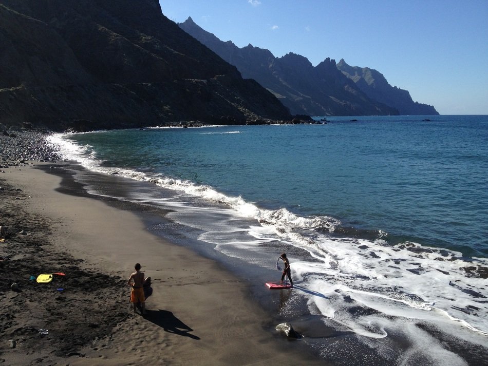 tenerife beach mountains sea