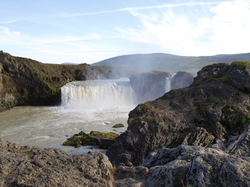 Landscape of iceland waterfall