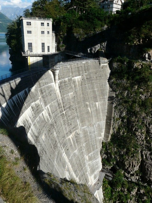power station over the rock in the Alps