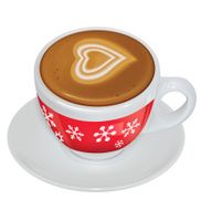 Cup of coffee with milk on a saucer Vector illustration